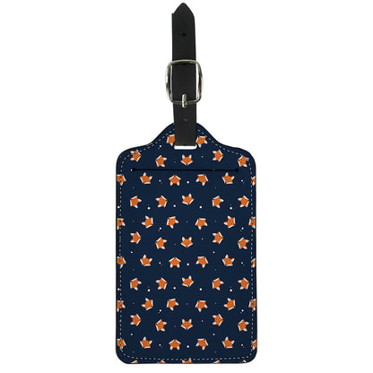 Orange Fox Pattern Print Luggage Tag
