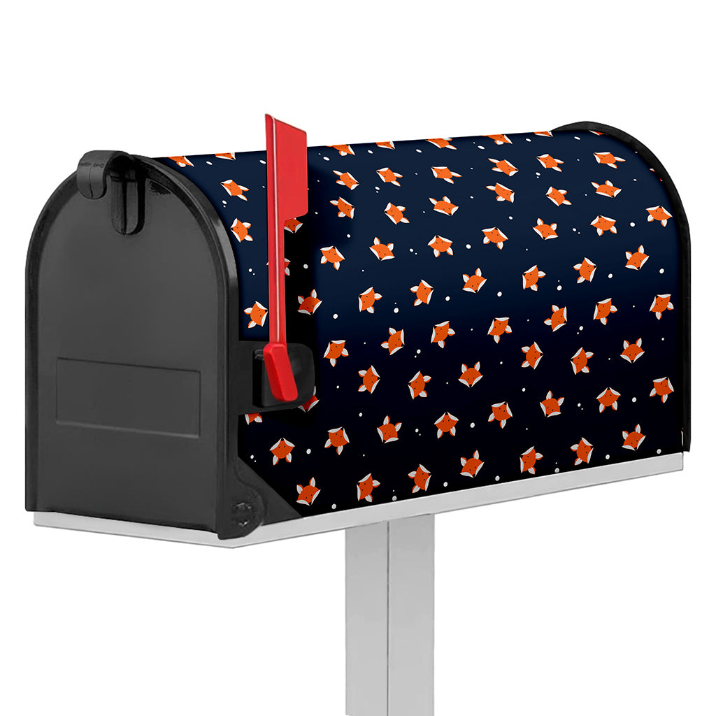 Orange Fox Pattern Print Mailbox Cover