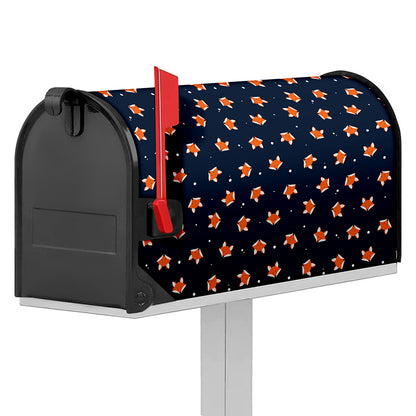 Orange Fox Pattern Print Mailbox Cover