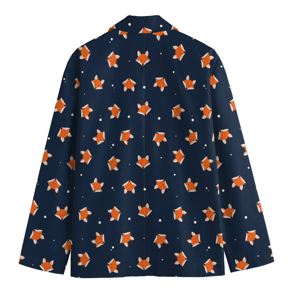 Orange Fox Pattern Print Men's Blazer