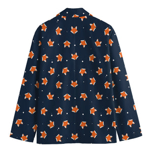 Orange Fox Pattern Print Men's Blazer