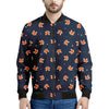 Orange Fox Pattern Print Men's Bomber Jacket