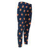 Orange Fox Pattern Print Men's Compression Pants