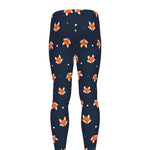 Orange Fox Pattern Print Men's leggings
