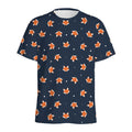 Orange Fox Pattern Print Men's Athletic T-Shirt