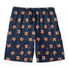 Orange Fox Pattern Print Men's Swim Trunks