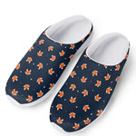 Orange Fox Pattern Print Mesh Casual Shoes