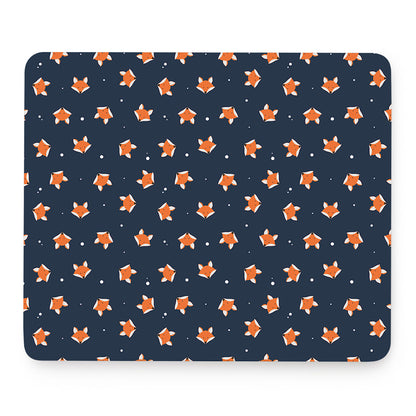 Orange Fox Pattern Print Mouse Pad