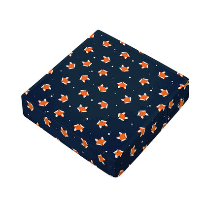Orange Fox Pattern Print Outdoor Seat Cushion Cover