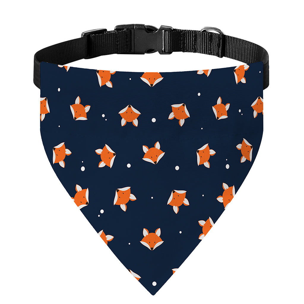 Orange Fox Pattern Print Over The Collar Dog Bandana