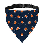 Orange Fox Pattern Print Over The Collar Dog Bandana