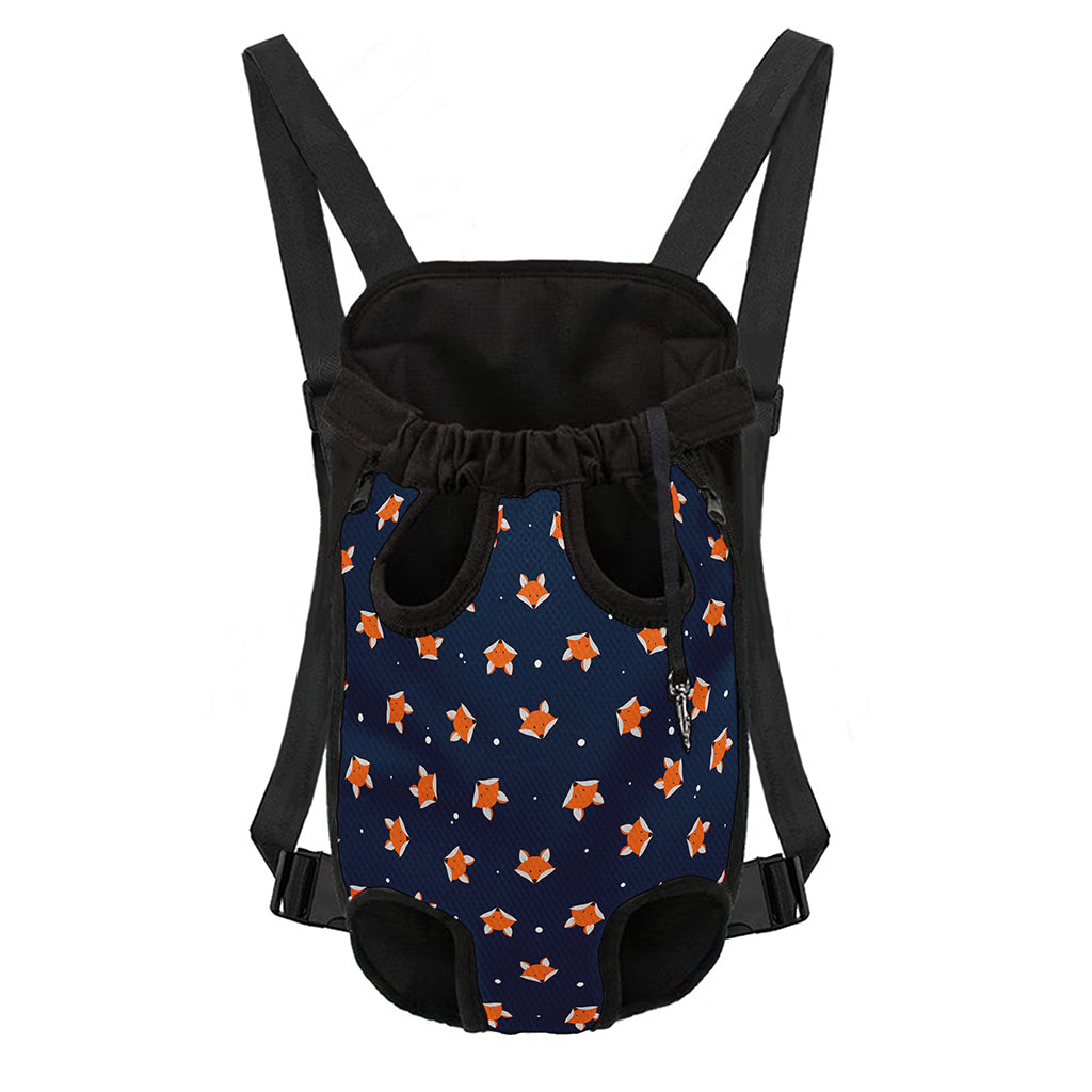 Orange Fox Pattern Print Pet Carrier Backpack