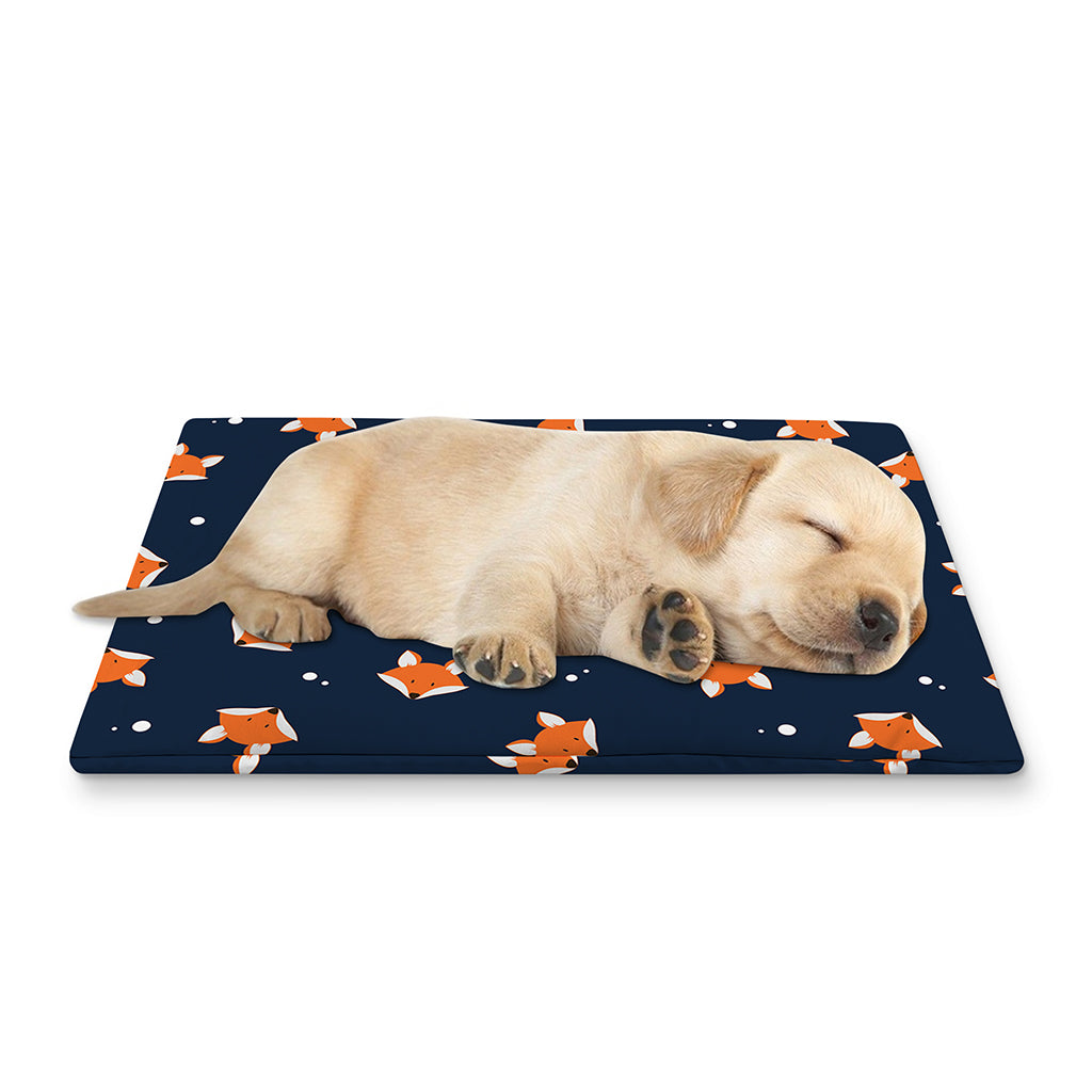 Orange Fox Pattern Print Pet Cooling Mat Cover