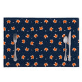 Orange Fox Pattern Print Placemat