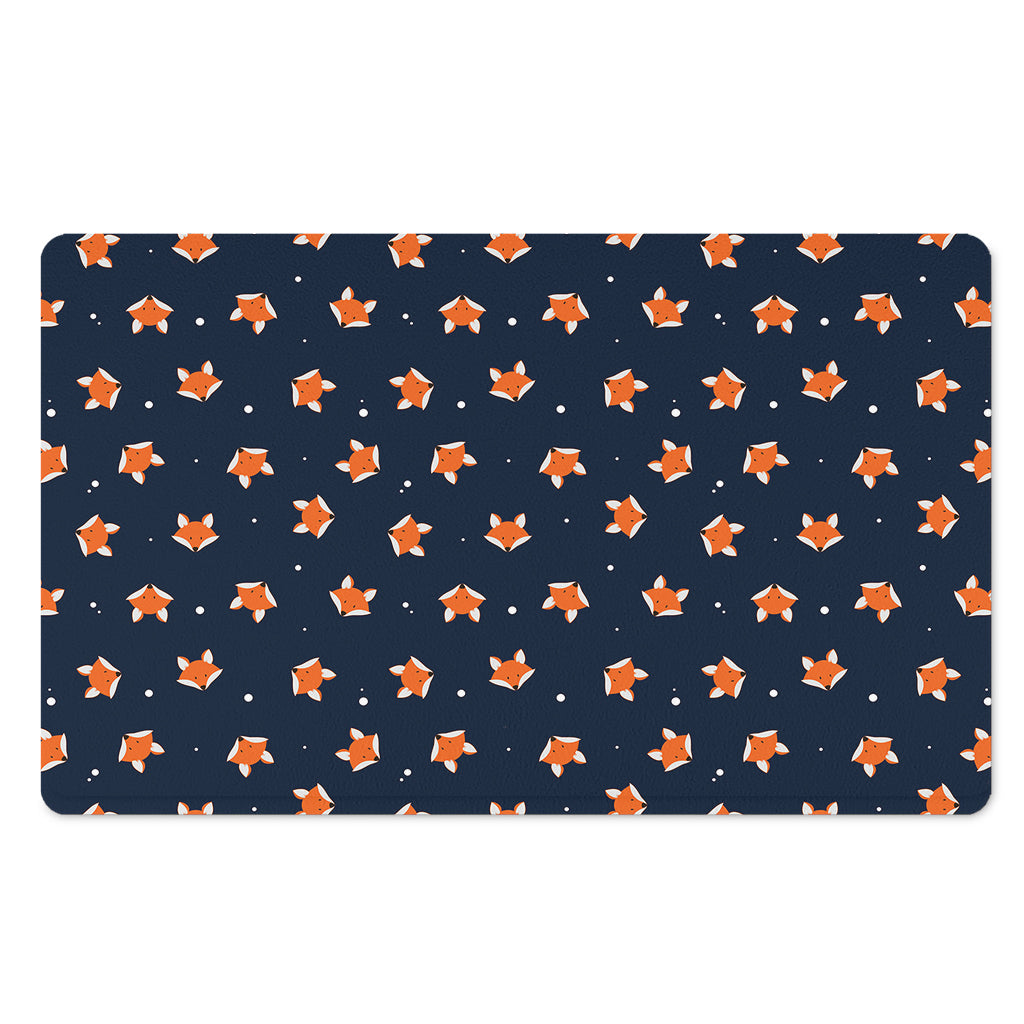 Orange Fox Pattern Print Polyester Doormat