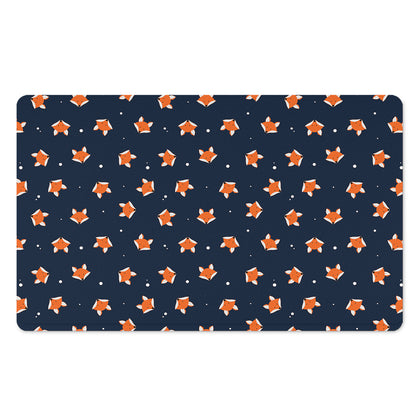 Orange Fox Pattern Print Polyester Doormat