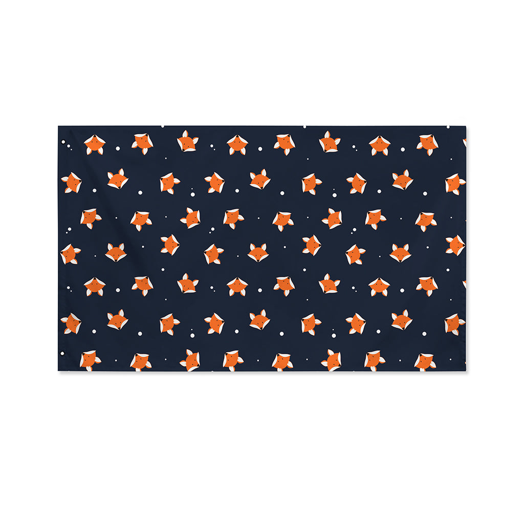 Orange Fox Pattern Print Polyester Flag