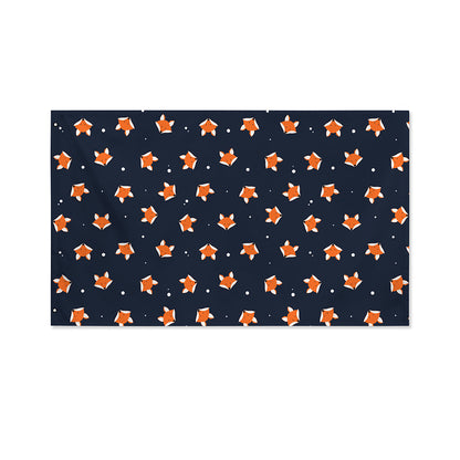 Orange Fox Pattern Print Polyester Flag