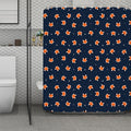 Orange Fox Pattern Print Polyester Shower Curtain