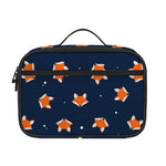 Orange Fox Pattern Print Portable Lunch Bag