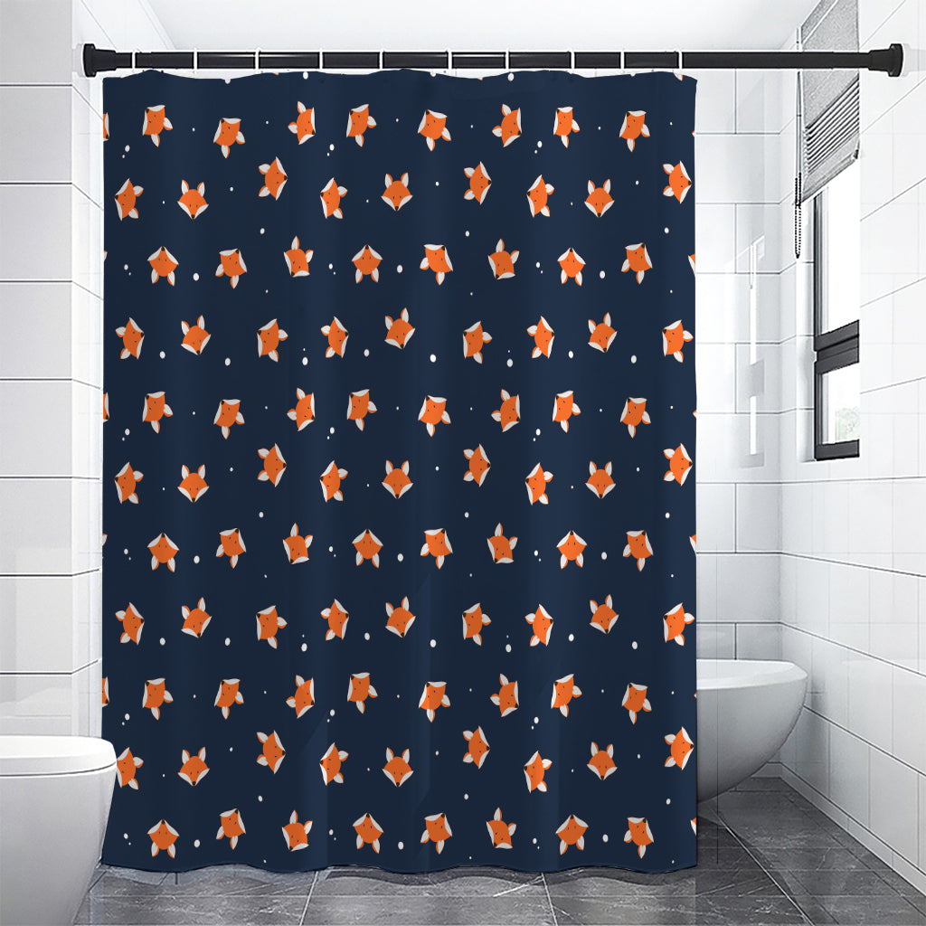 Orange Fox Pattern Print Premium Shower Curtain