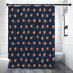 Orange Fox Pattern Print Premium Shower Curtain