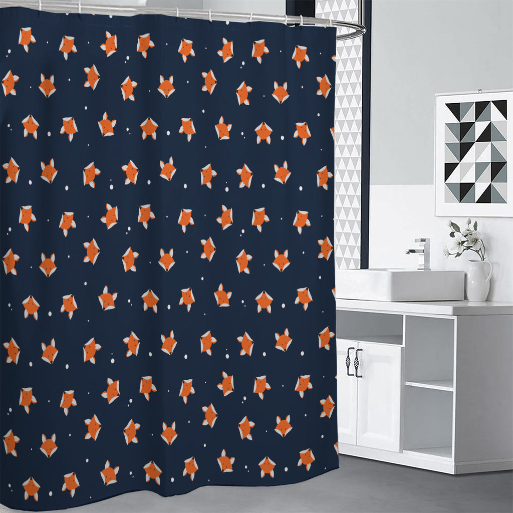 Orange Fox Pattern Print Premium Shower Curtain