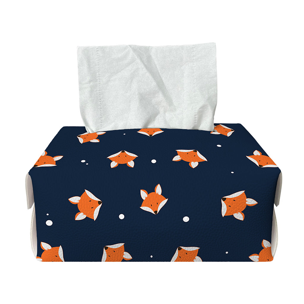 Orange Fox Pattern Print Rectangle Tissue Box Cover