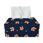 Orange Fox Pattern Print Rectangle Tissue Box Cover