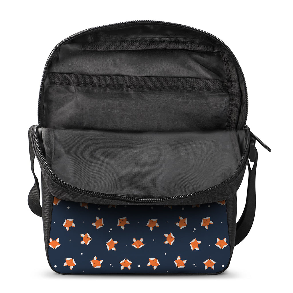 Orange Fox Pattern Print Rectangular Crossbody Bag