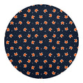 Orange Fox Pattern Print Round Blanket