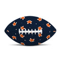 Orange Fox Pattern Print Rugby Ball