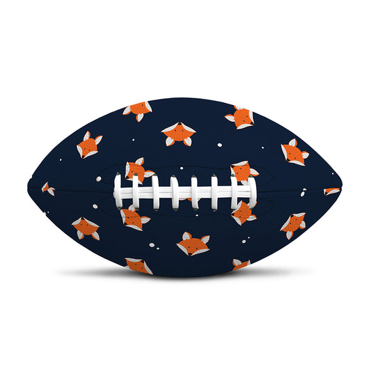 Orange Fox Pattern Print Rugby Ball