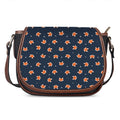 Orange Fox Pattern Print Saddle Bag