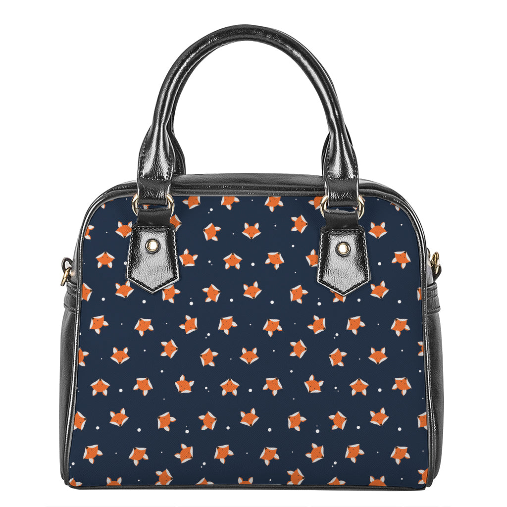 Orange Fox Pattern Print Shoulder Handbag