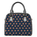 Orange Fox Pattern Print Shoulder Handbag
