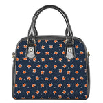 Orange Fox Pattern Print Shoulder Handbag