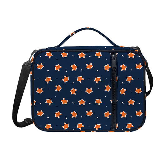 Orange Fox Pattern Print Shoulder Strap Bible Bag
