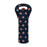Orange Fox Pattern Print Single Neoprene Wine Tote