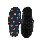 Orange Fox Pattern Print Slippers