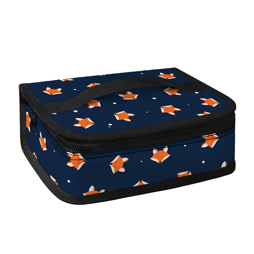 Orange Fox Pattern Print Small Lunch Bag