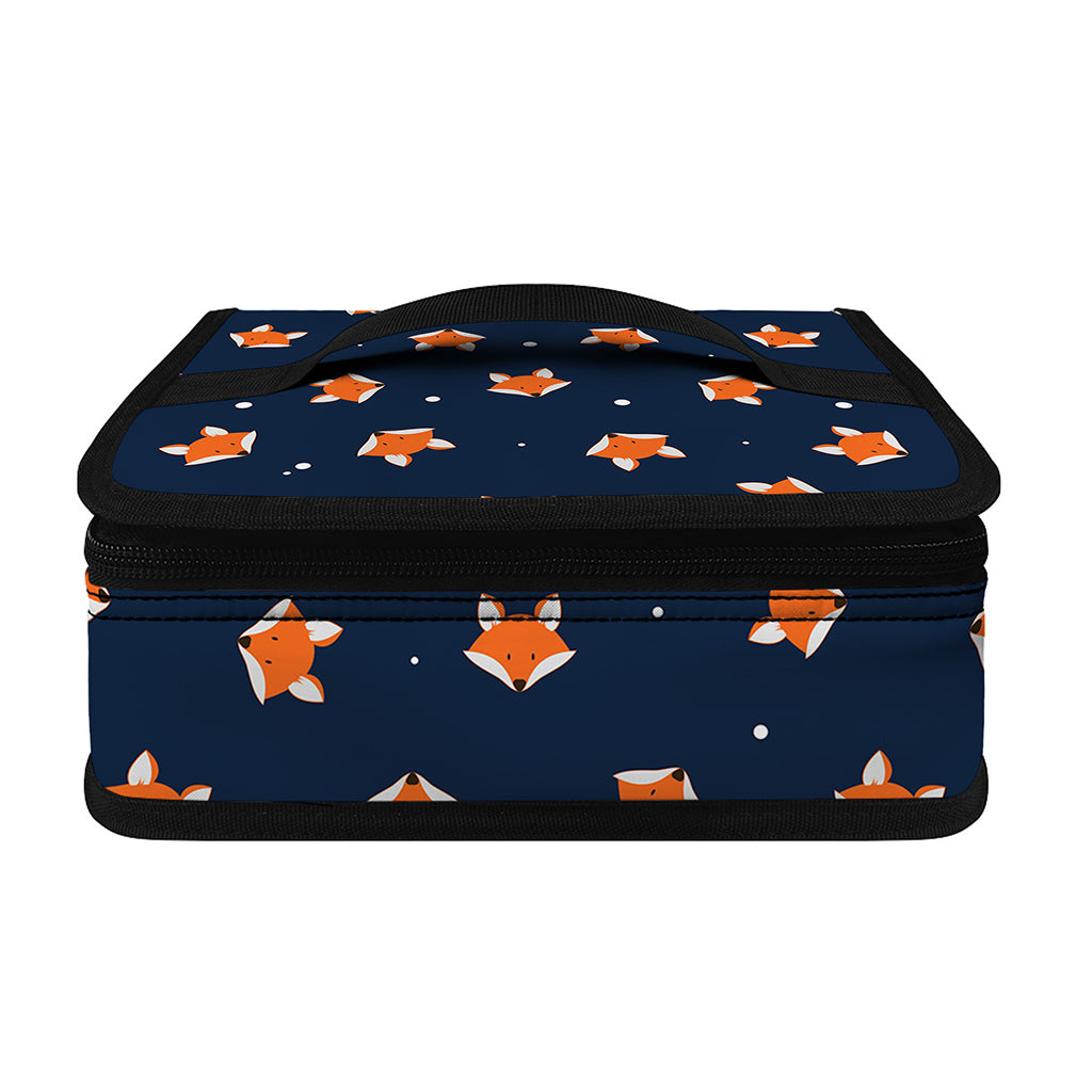 Orange Fox Pattern Print Small Lunch Bag