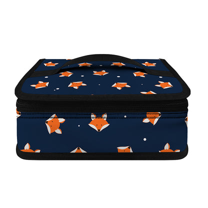 Orange Fox Pattern Print Small Lunch Bag