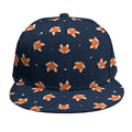 Orange Fox Pattern Print Snapback Cap