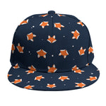 Orange Fox Pattern Print Snapback Cap