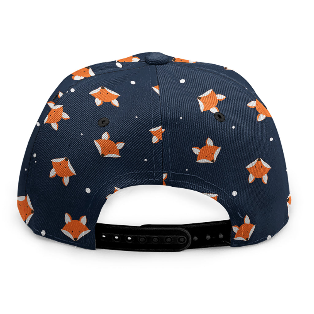Orange Fox Pattern Print Snapback Cap