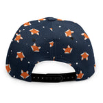 Orange Fox Pattern Print Snapback Cap