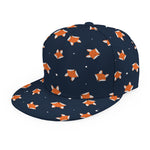 Orange Fox Pattern Print Snapback Cap