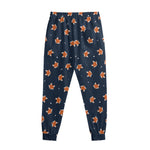 Orange Fox Pattern Print Sweatpants