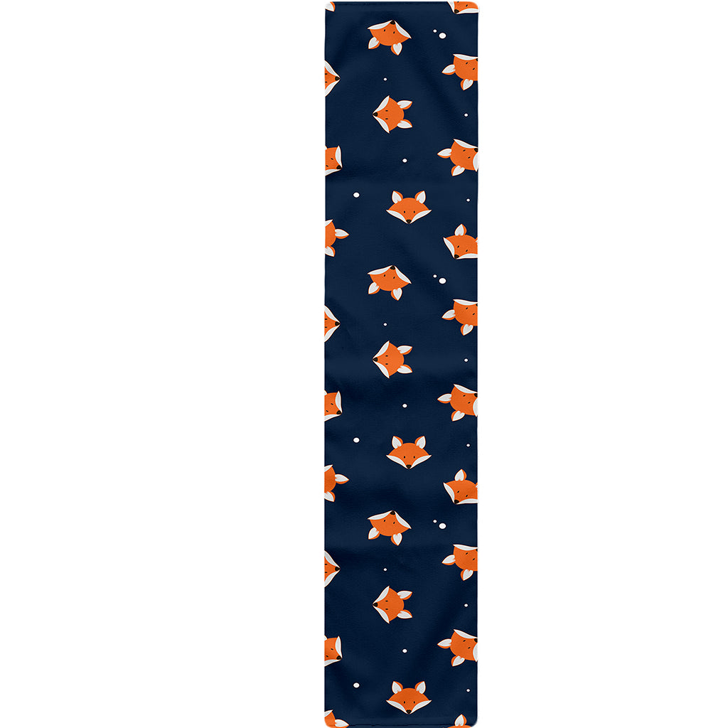 Orange Fox Pattern Print Table Runner